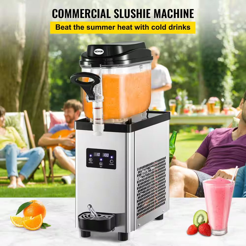 Commercial Slushy Machine 203 Oz. 25 Cups Single-Bowl Snow Cone Machine 300W Margarita Smoothie Frozen Drink Maker