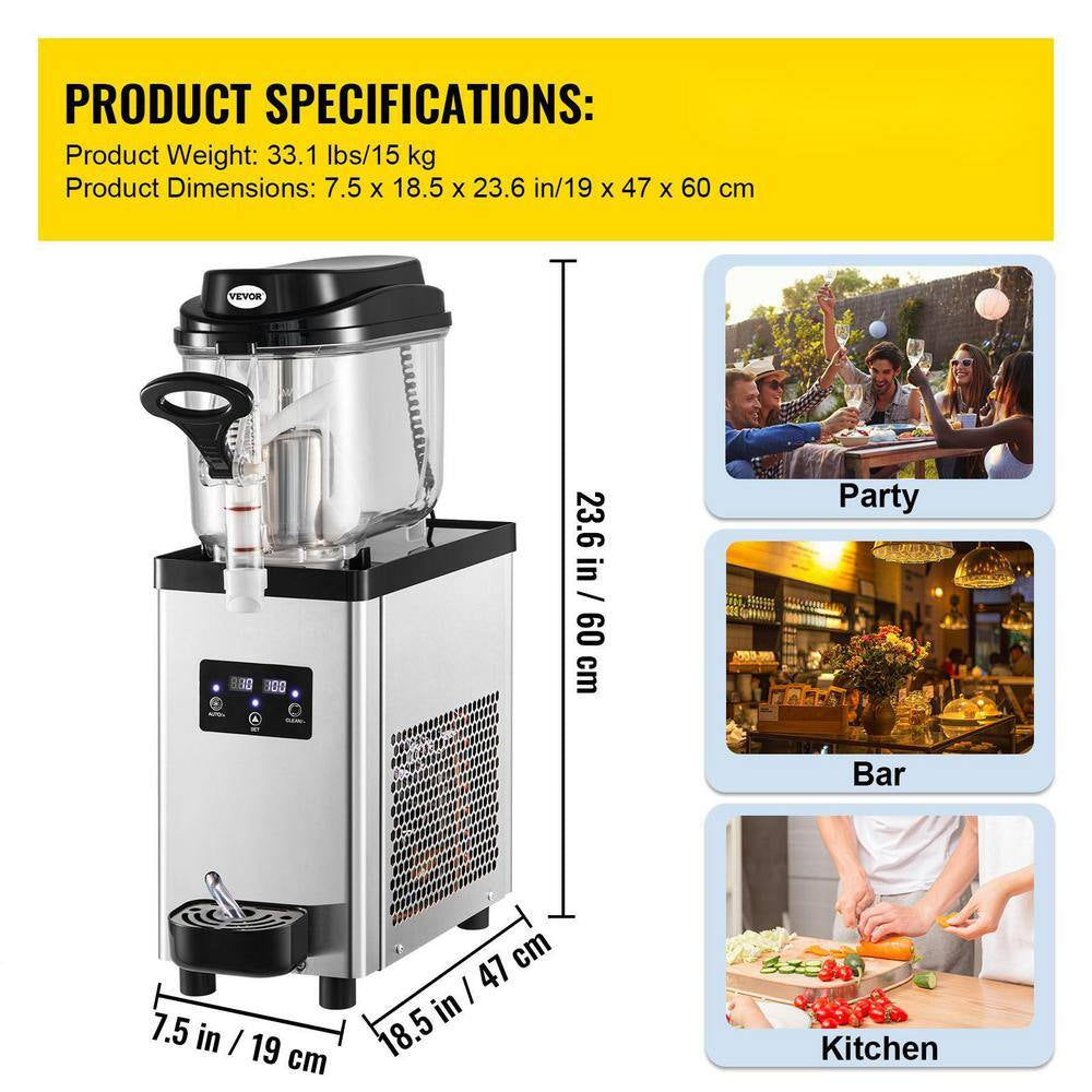 Commercial Slushy Machine 203 Oz. 25 Cups Single-Bowl Snow Cone Machine 300W Margarita Smoothie Frozen Drink Maker