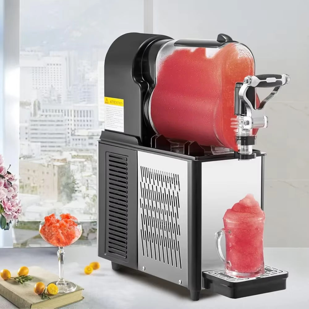 Commercial Snow Mud Machine, 3L/0.8 Gallon Food Grade PC Can, 290W 110V, Stainless Steel Smoothie Frozen Beverage Machine