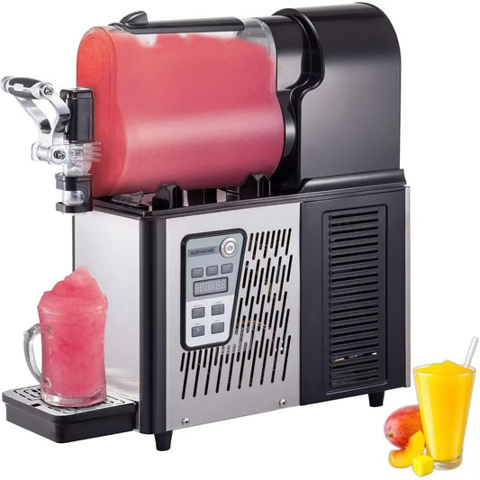 Commercial Snow Mud Machine, 3L/0.8 Gallon Food Grade PC Can, 290W 110V, Stainless Steel Smoothie Frozen Beverage Machine