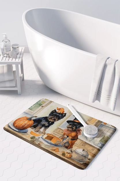 Affenpinscher Fall Kitchen Pumpkins Memory Foam Kitchen Mat
