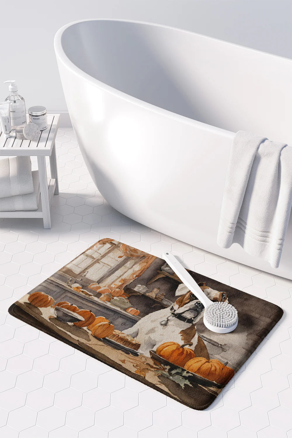 Boxer Fall Kitchen Pumpkins Memory Foam Kitchen Mat