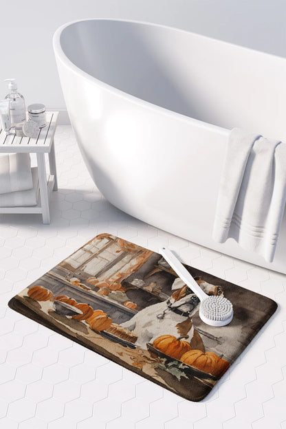 Boxer Fall Kitchen Pumpkins Memory Foam Kitchen Mat